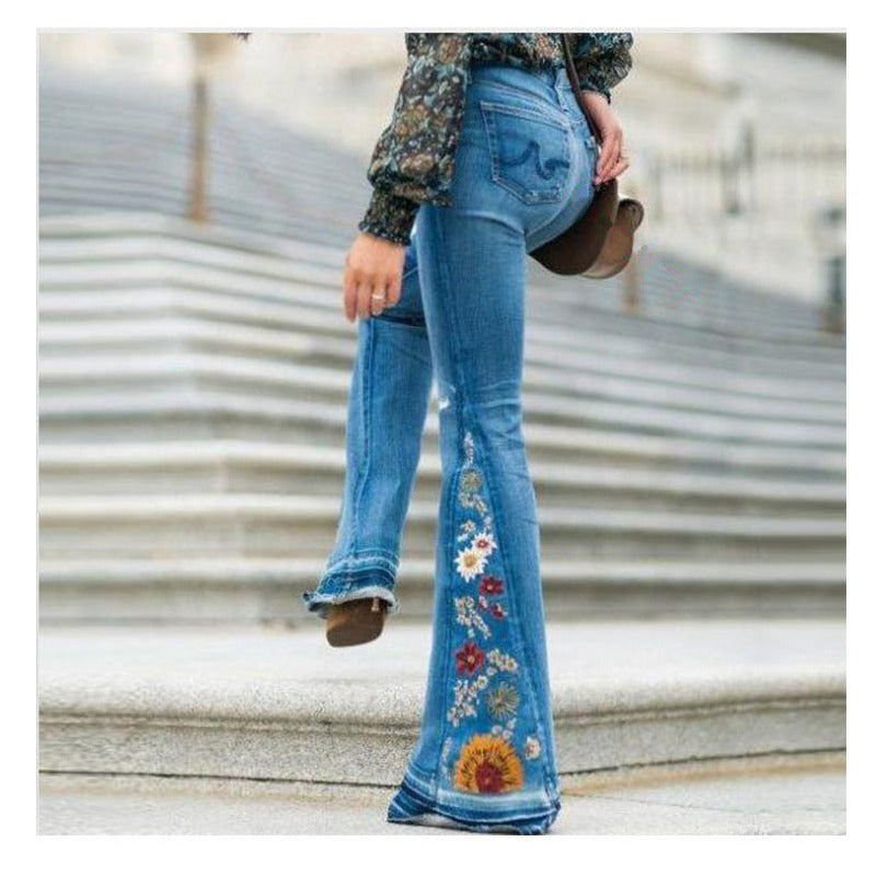 Funki Findz | Pants | Women's Boho Hippy Embroidered Jeans