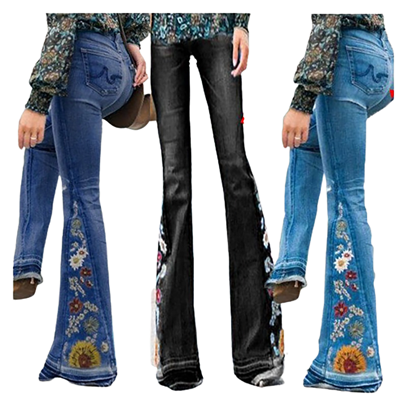 Funki Findz | Pants | Women's Boho Hippy Embroidered Jeans