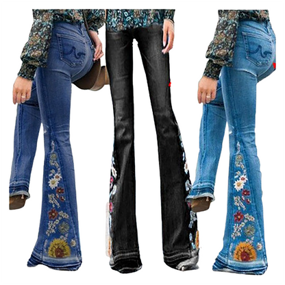 Funki Findz | Pants | Women's Boho Hippy Embroidered Jeans