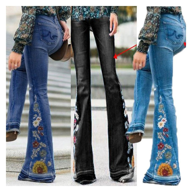 Funki Findz | Pants | Women's Boho Hippy Embroidered Jeans