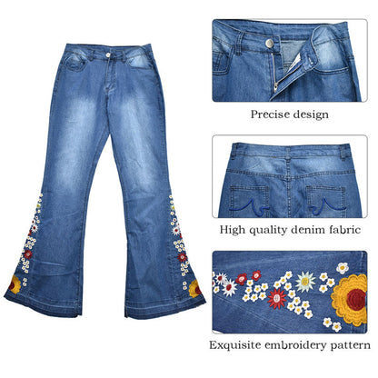 Funki Findz | Pants | Women's Boho Hippy Embroidered Jeans