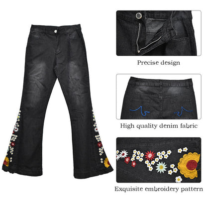 Funki Findz | Pants | Women's Boho Hippy Embroidered Jeans