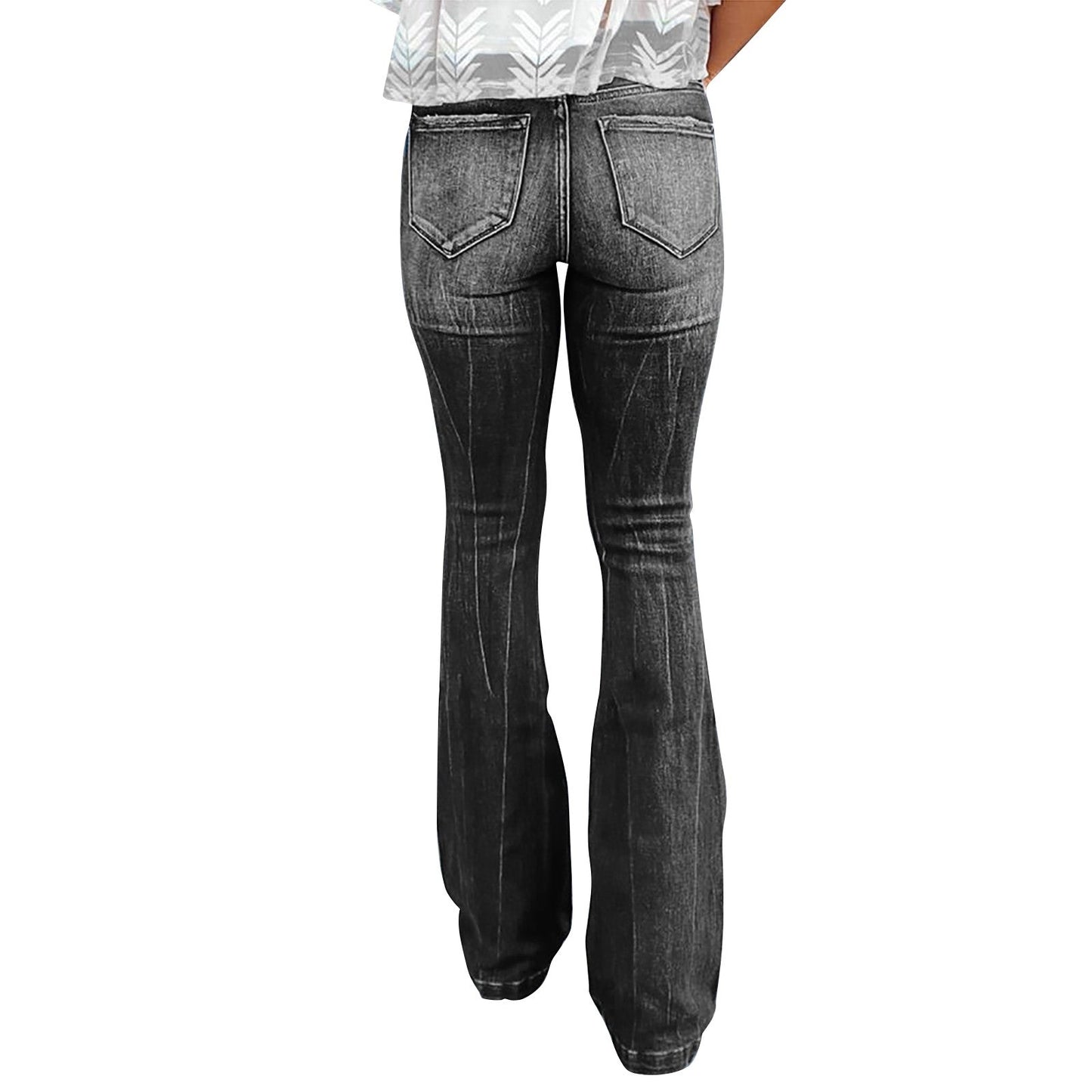 Funki Findz | Pants | Women's High Waist Flare Leg Fly Zip Jean