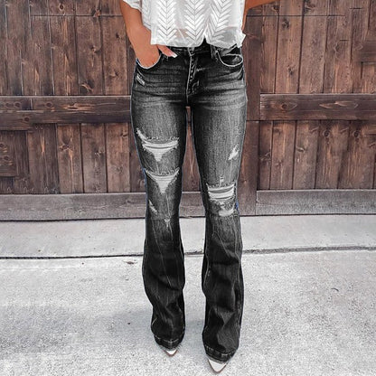 Funki Findz | Pants | Women's High Waist Flare Leg Fly Zip Jean
