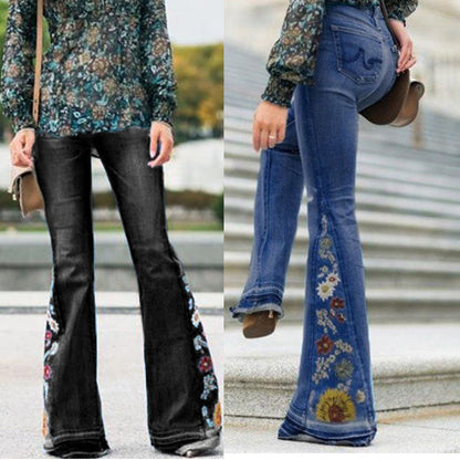 Funki Findz | Pants | Women's Boho Hippy Embroidered Jeans