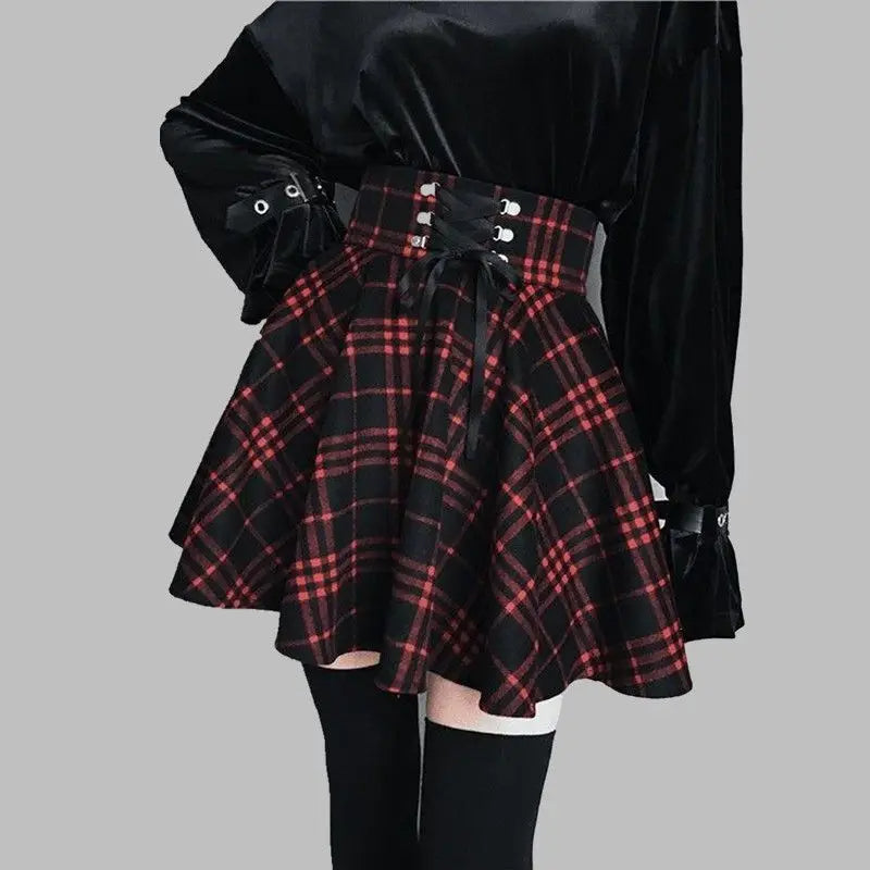 Funki Findz | Skirts | Women's Gothic Retro Punk Plaid Mini Skirt