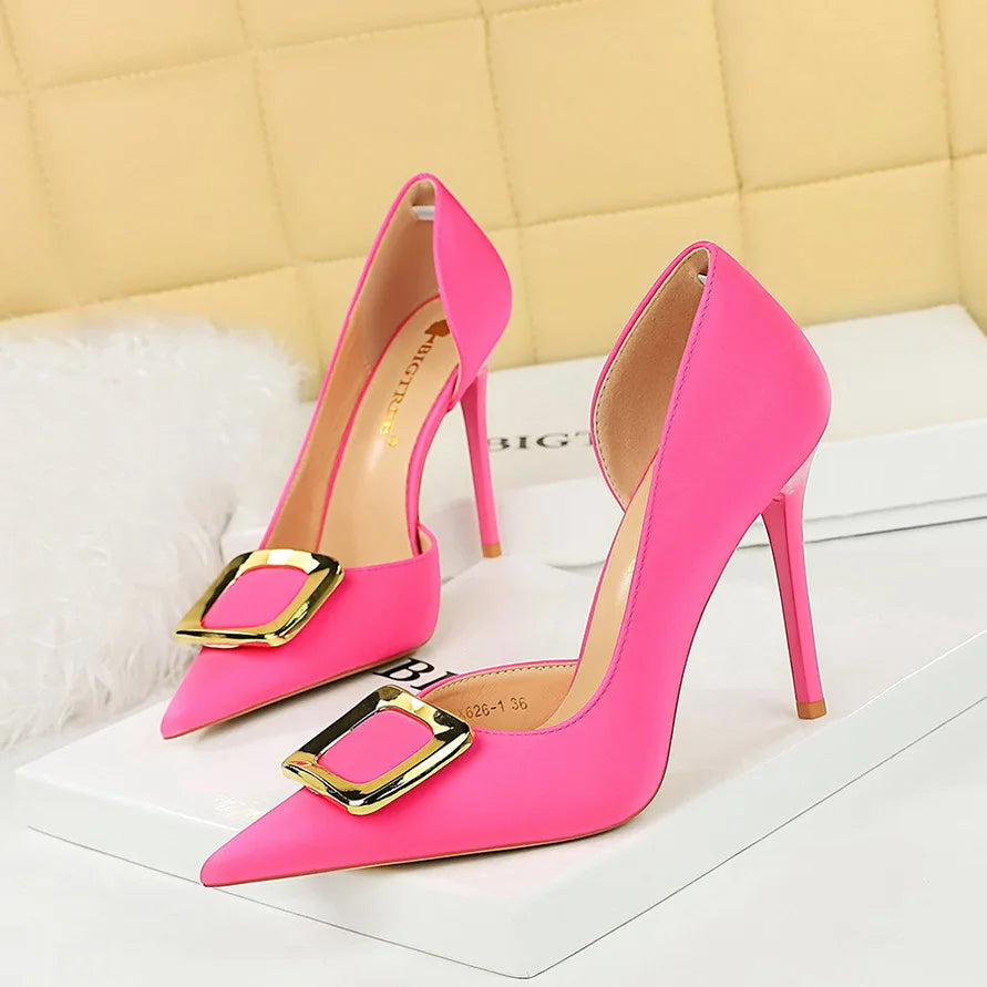 Funki Findz | Shoes | Women's Square Buckle Cut Out Pumps