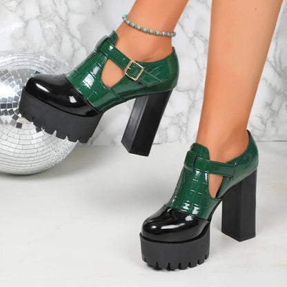 Funki Findz | Shoes | Women's High Block Heeled Mary Janes