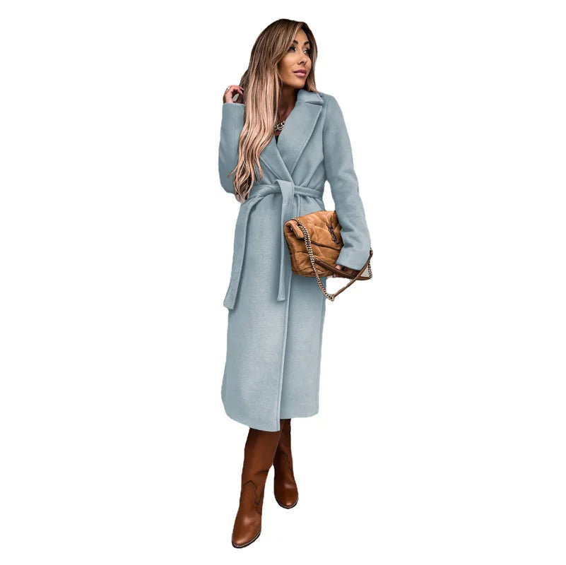 Funki Findz | Jackets | Women's Elegant Long Tie Belt Overcoats
