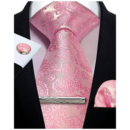 Funki Findz | Neckties | Mens Tie Clip Cufflinks Hanky 4Pcs Set