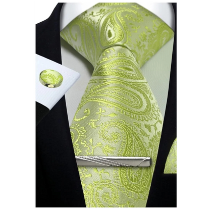 Funki Findz | Neckties | Mens Tie Clip Cufflinks Hanky 4Pcs Set