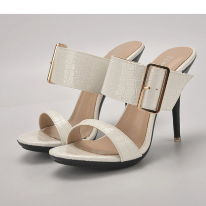 Funki Findz | Shoes | Women's Big Buckle High Heel Slides
