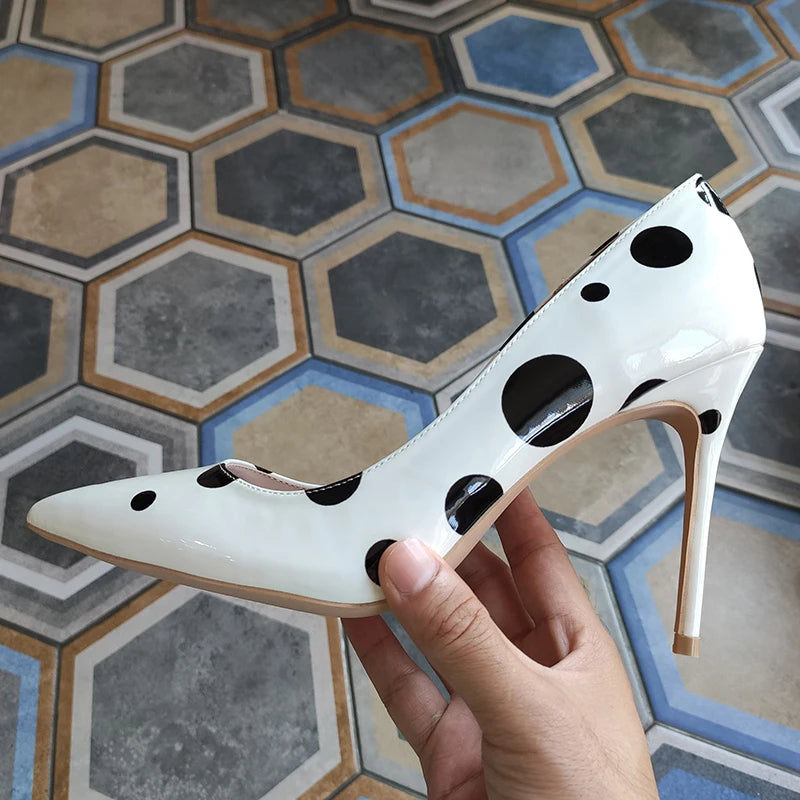 Funki Findz | Shoes | Women's White Black Polka Dot Heels