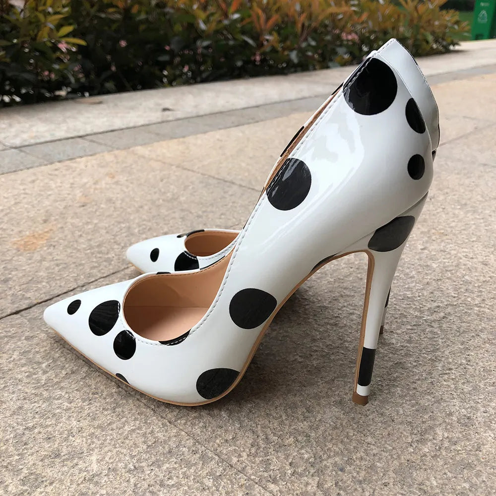 Funki Findz | Shoes | Women's White Black Polka Dot Heels