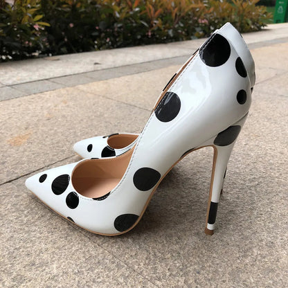 Funki Findz | Shoes | Women's White Black Polka Dot Heels