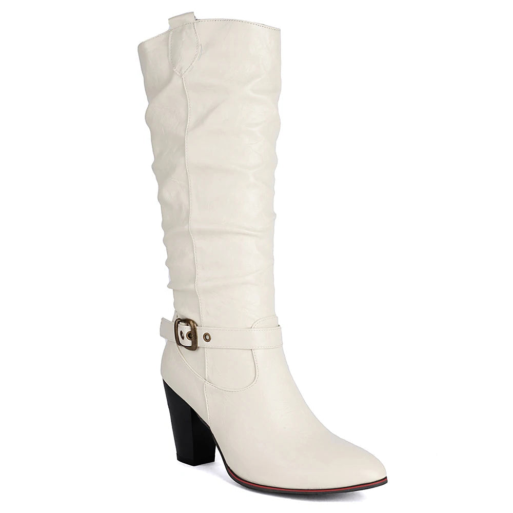 Funki Findz | Boots | Women's Pull On High Block Heeled Boots