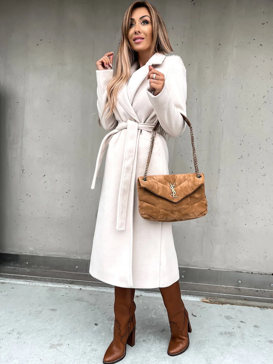 Funki Findz | Jackets | Women's Elegant Long Tie Belt Overcoats