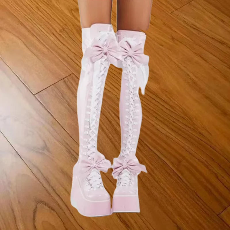 Funki Findz | Boots | Women's Butterfly Bow Over the Knee Boots