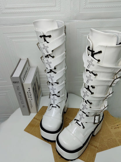 Funki Findz | Boots | Women's Harajuku Buckle Strap Boots