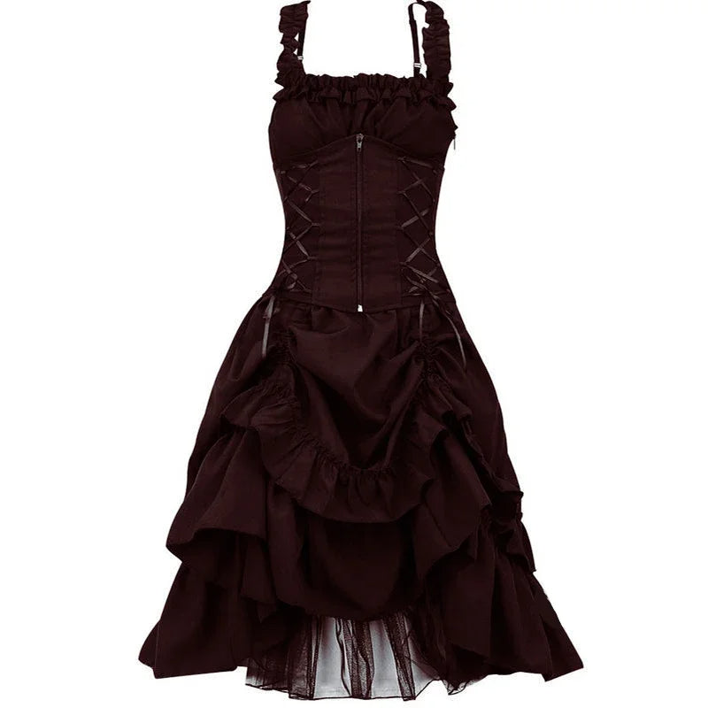 Funki Findz | Dresses | Women's Gothic Lace Up Victorian Dress