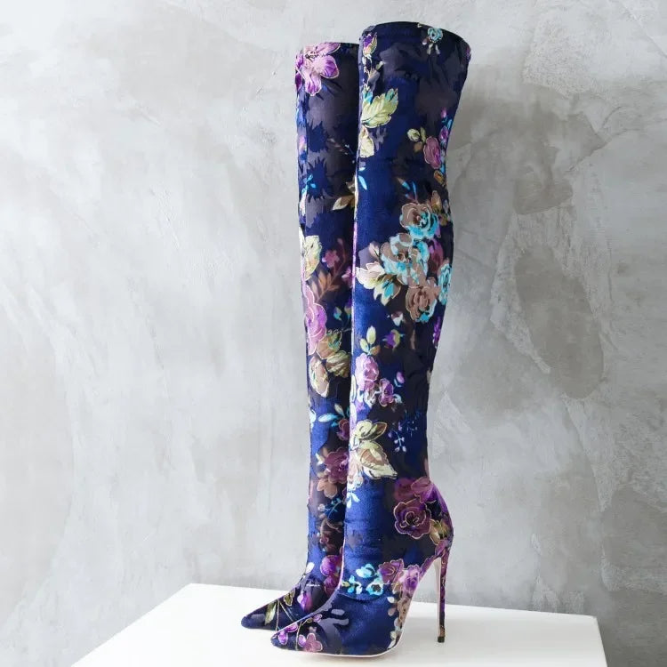 Funki Findz | Boots | Women's Over Knee Stretch Stiletto Boots