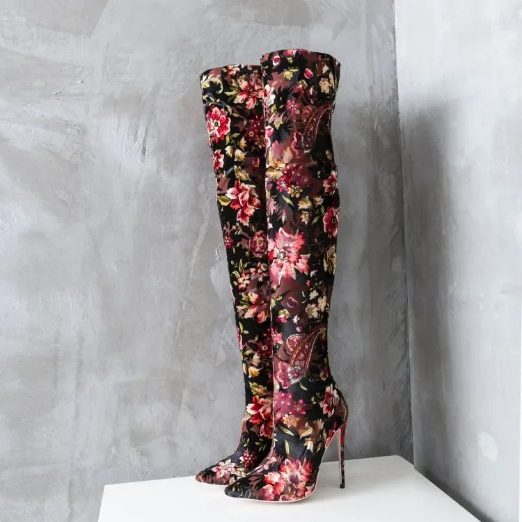 Funki Findz | Boots | Women's Over Knee Stretch Stiletto Boots