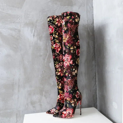 Funki Findz | Boots | Women's Over Knee Stretch Stiletto Boots
