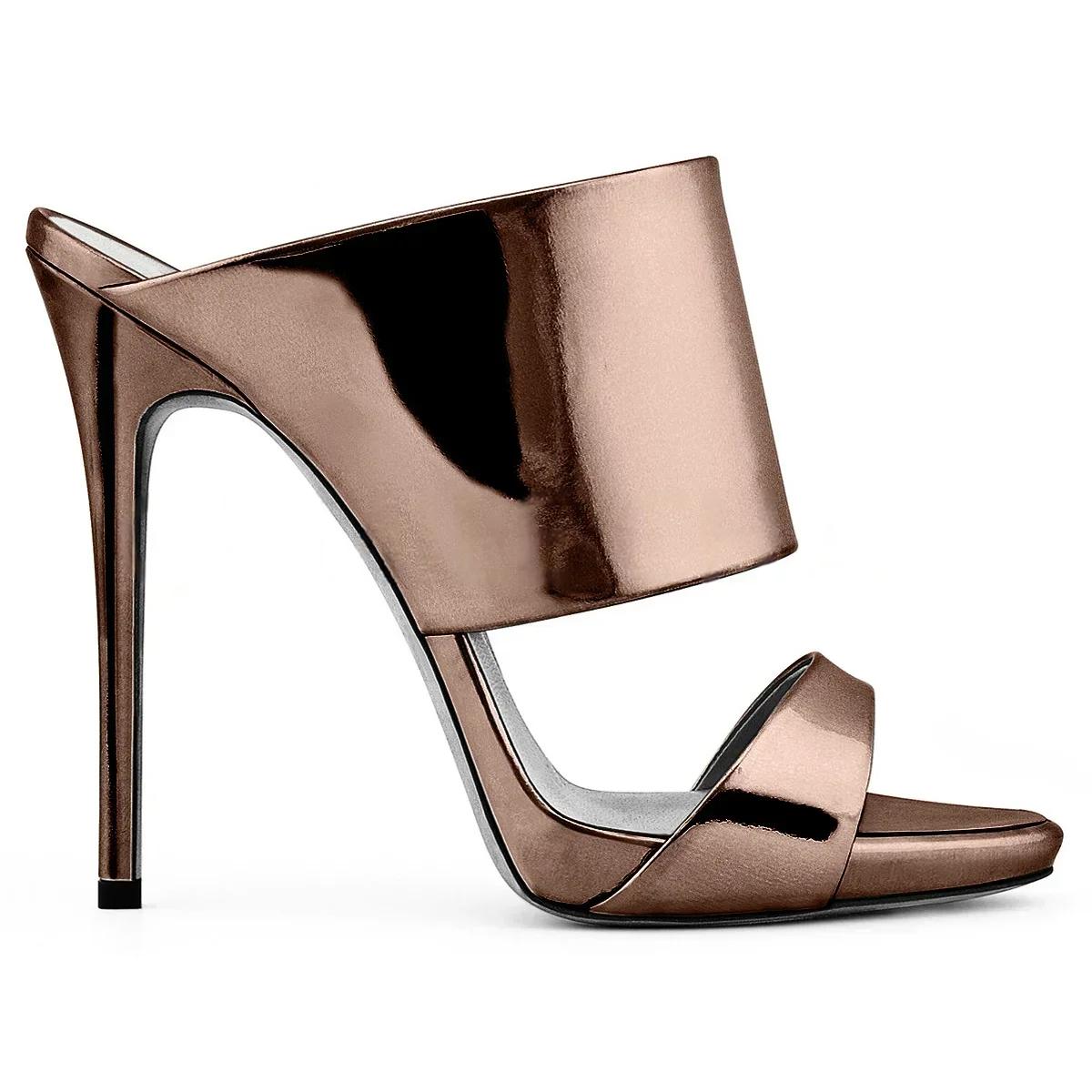 Funki Findz | Shoes | Women's Stylish Metallic High Heel Slides