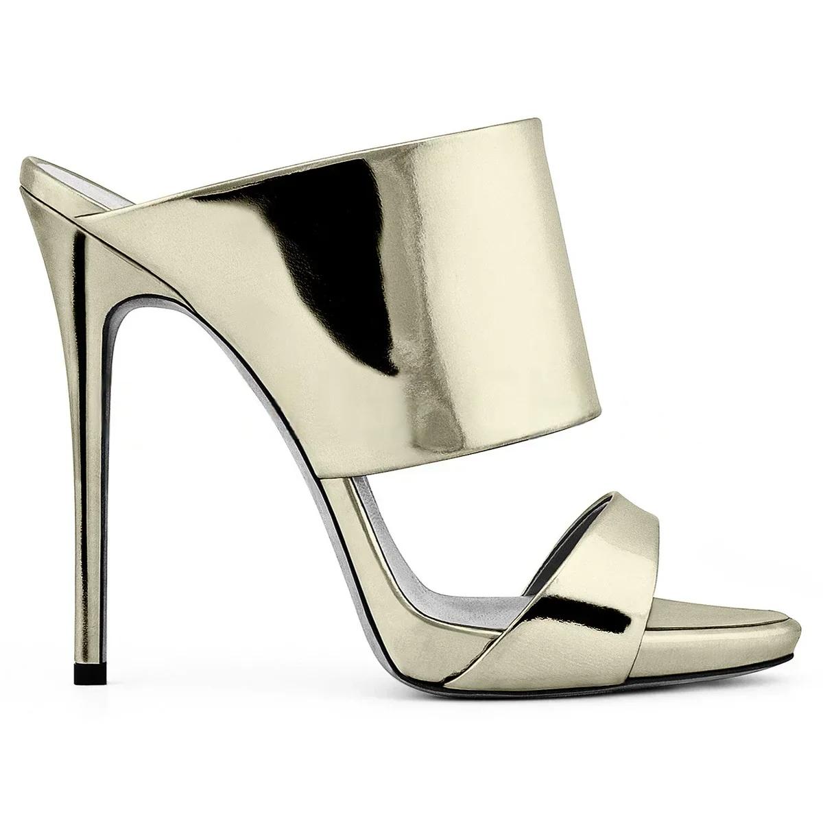 Funki Findz | Shoes | Women's Stylish Metallic High Heel Slides