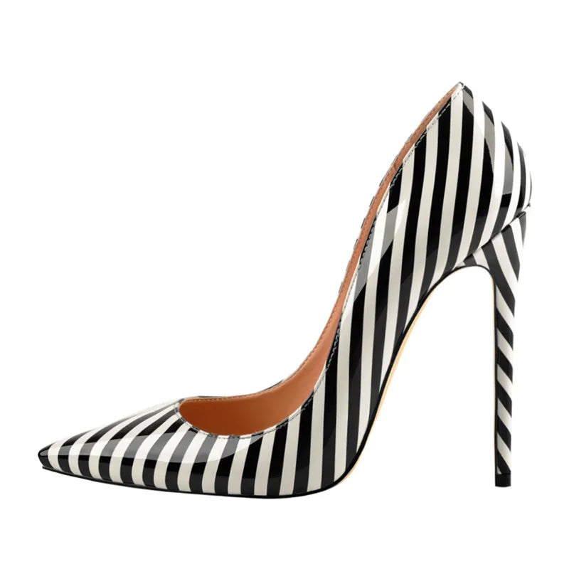 Funki Findz | Shoes | Women's Luxury Striped High Heel Stilettos