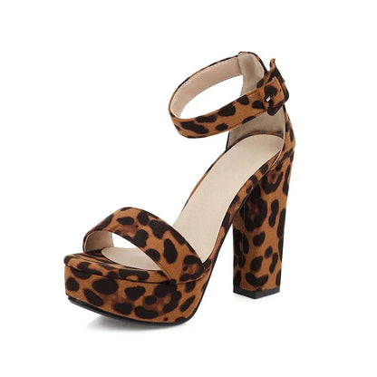 Funki Findz | Shoes | Women's Leopard Print Block Heel Sandals